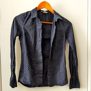 Women's Size 2 - H&M Blue Polka Dot Shirt - So Cute!